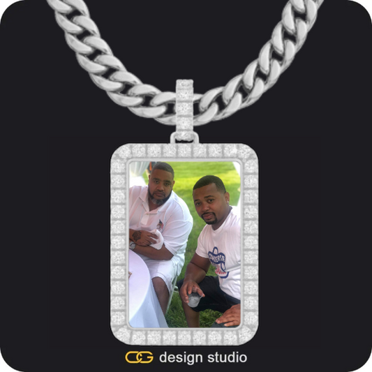 Custom Rectangle Photo Pendant,Chain Upgrade