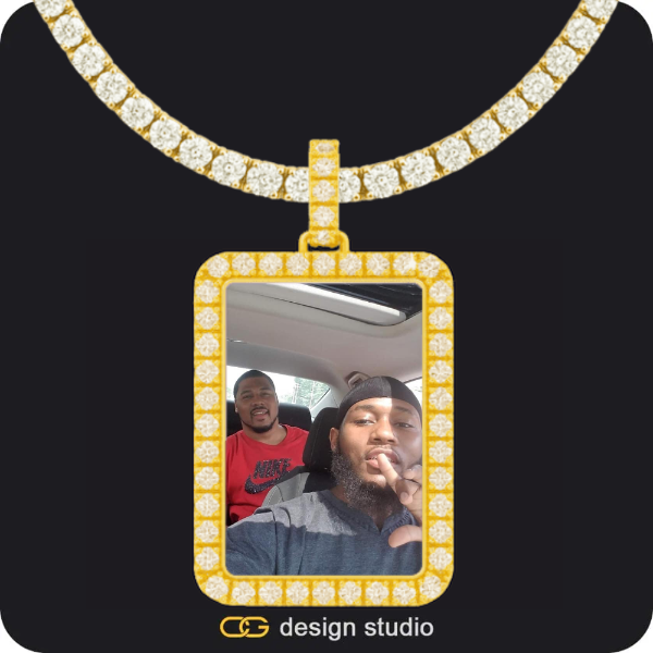 Custom Rectangle Photo Pendant,Chain Upgrade