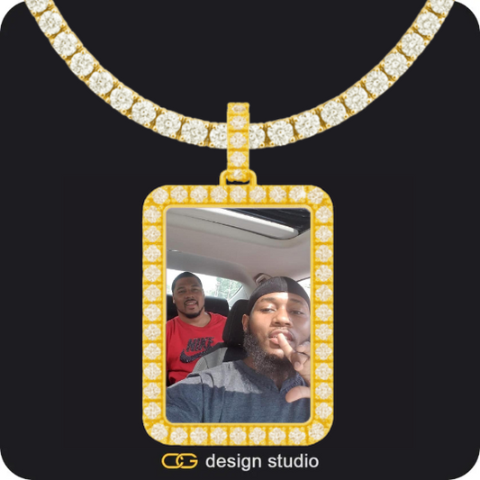 Custom Rectangle Photo Pendant,Chain Upgrade