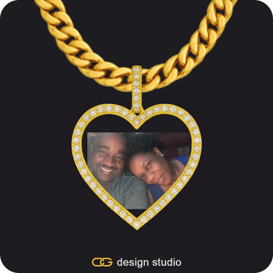 Custom Heart Photo Pendant,Chain Upgrade