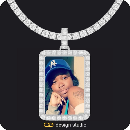 Custom Rectangle Photo Pendant,Chain Upgrade