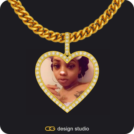 Custom Photo Pendant,Chain Upgrade,Custom Heart Photo Pendant