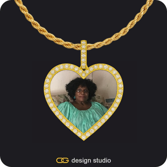 Custom Heart Photo Pendant