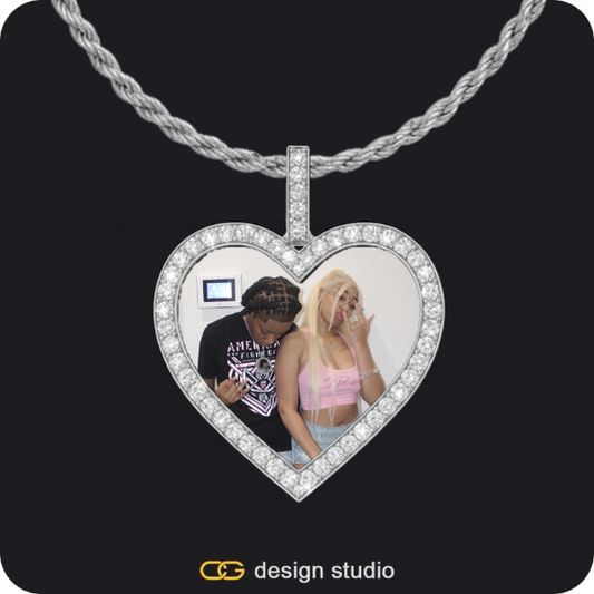 Custom Heart Photo Pendant