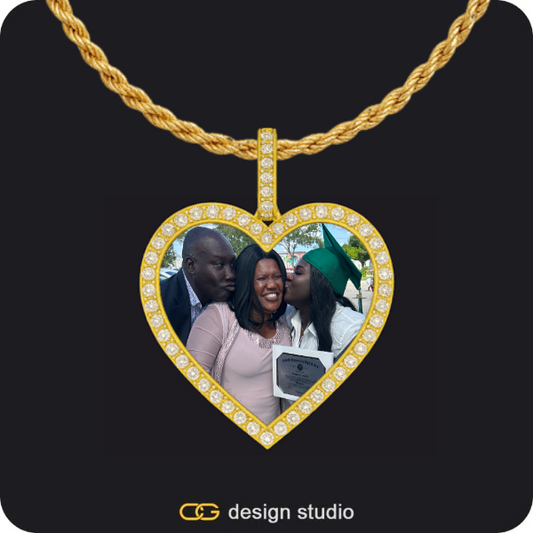 Custom Charm-Top Photo Pendant,Custom Heart Photo Pendant