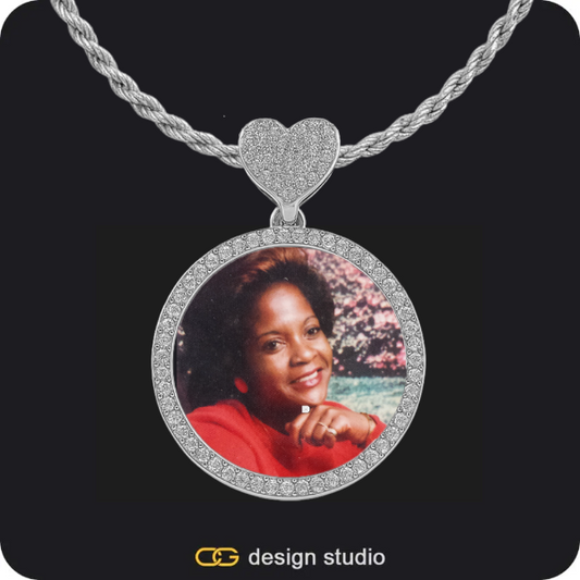 Custom Photo Pendant,Baguette Letter,Custom Charm-Top Photo Pendant