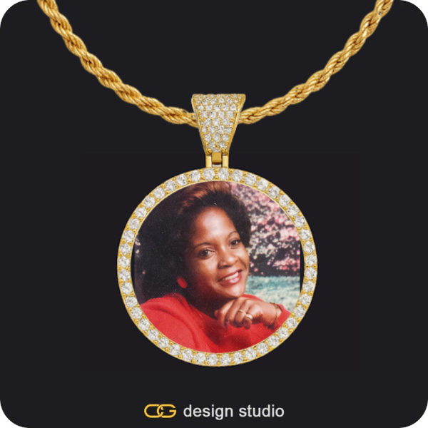 Custom Photo Pendant,Baguette Letter,Custom Charm-Top Photo Pendant