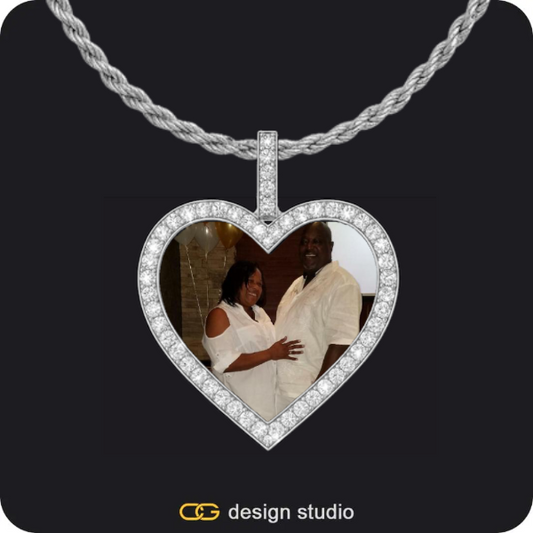 Custom Heart Photo Pendant