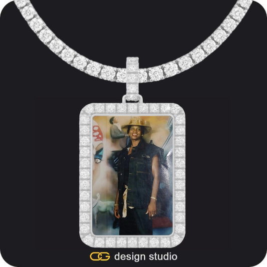 Custom Rectangle Photo Pendant,Chain Upgrade