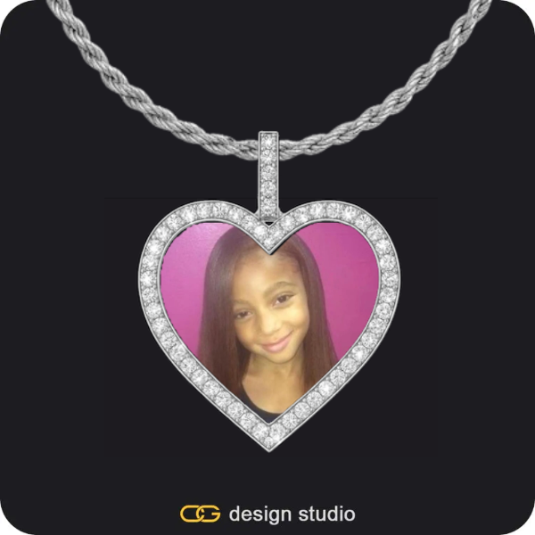 Custom Heart Photo Pendant