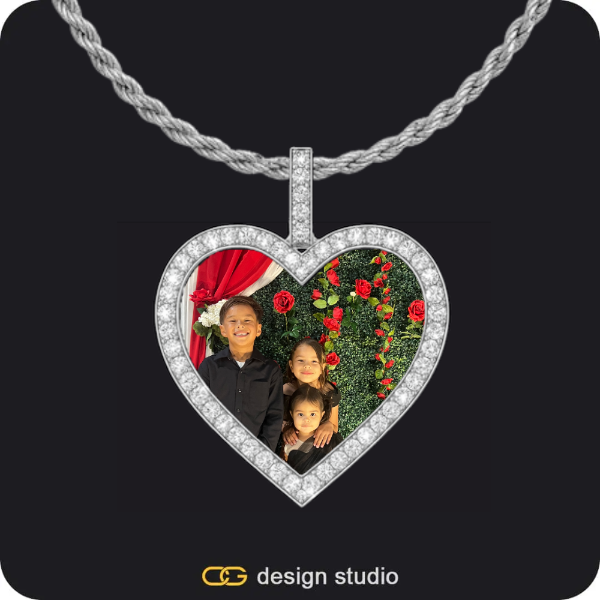 Custom Heart Photo Pendant