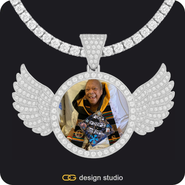 Custom Photo Pendant: Wings,Chain Upgrade
