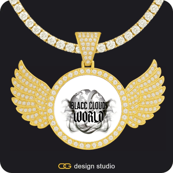Custom Photo Pendant: Wings,Custom Photo Pendant: Wings,Chain Upgrade