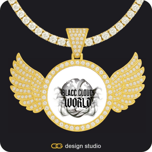 Custom Photo Pendant: Wings,Custom Photo Pendant: Wings,Chain Upgrade