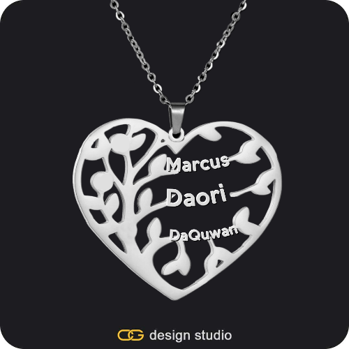 Custom Family Tree Names Necklace,$10 off,Custom Photo Pendant