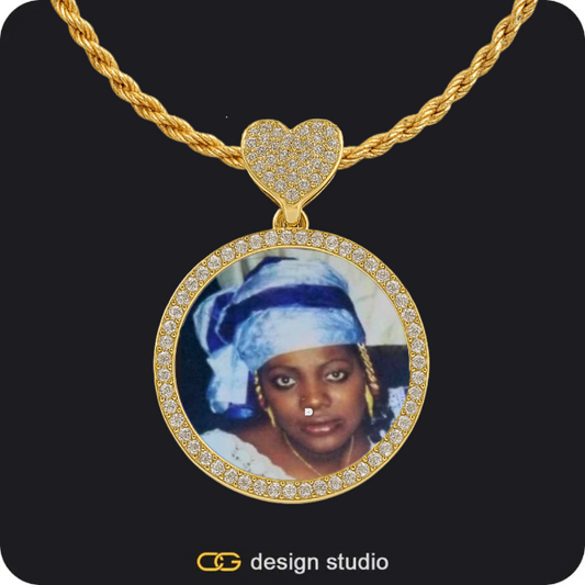 Custom Charm-Top Photo Pendant,Custom Heart Photo Pendant,Chain Upgrade,Custom Photo Pendant: Wings,Chain Upgrade
