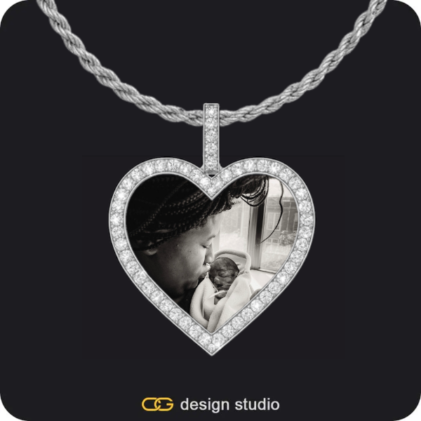 Custom Heart Photo Pendant