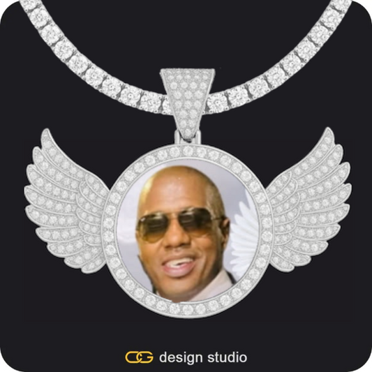 Custom Photo Pendant: Wings,Chain Upgrade,Custom Photo Pendant,Pendant Upgrade,Chain Upgrade