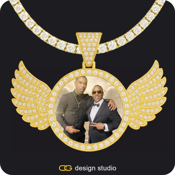 Custom Photo Pendant: Wings,Chain Upgrade,Custom Photo Pendant,Pendant Upgrade,Chain Upgrade