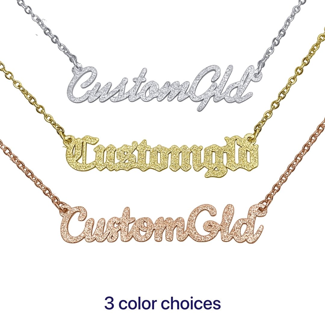 The Essential Name Necklace: Glitter