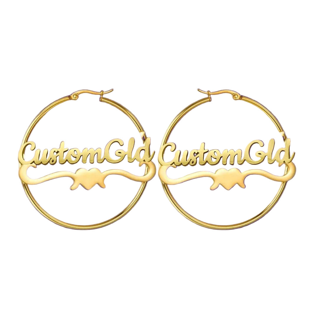 The Essential Hoop Name Earrings: Underline