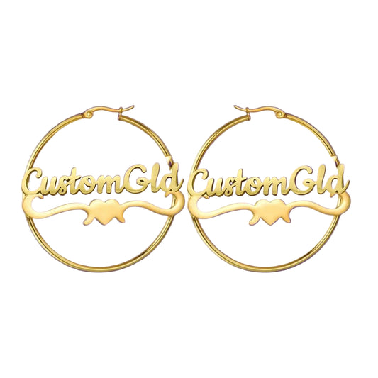 The Essential Hoop Name Earrings: Underline