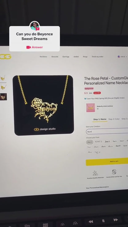 El pétalo de rosa - Collar con nombre personalizado CustomGld