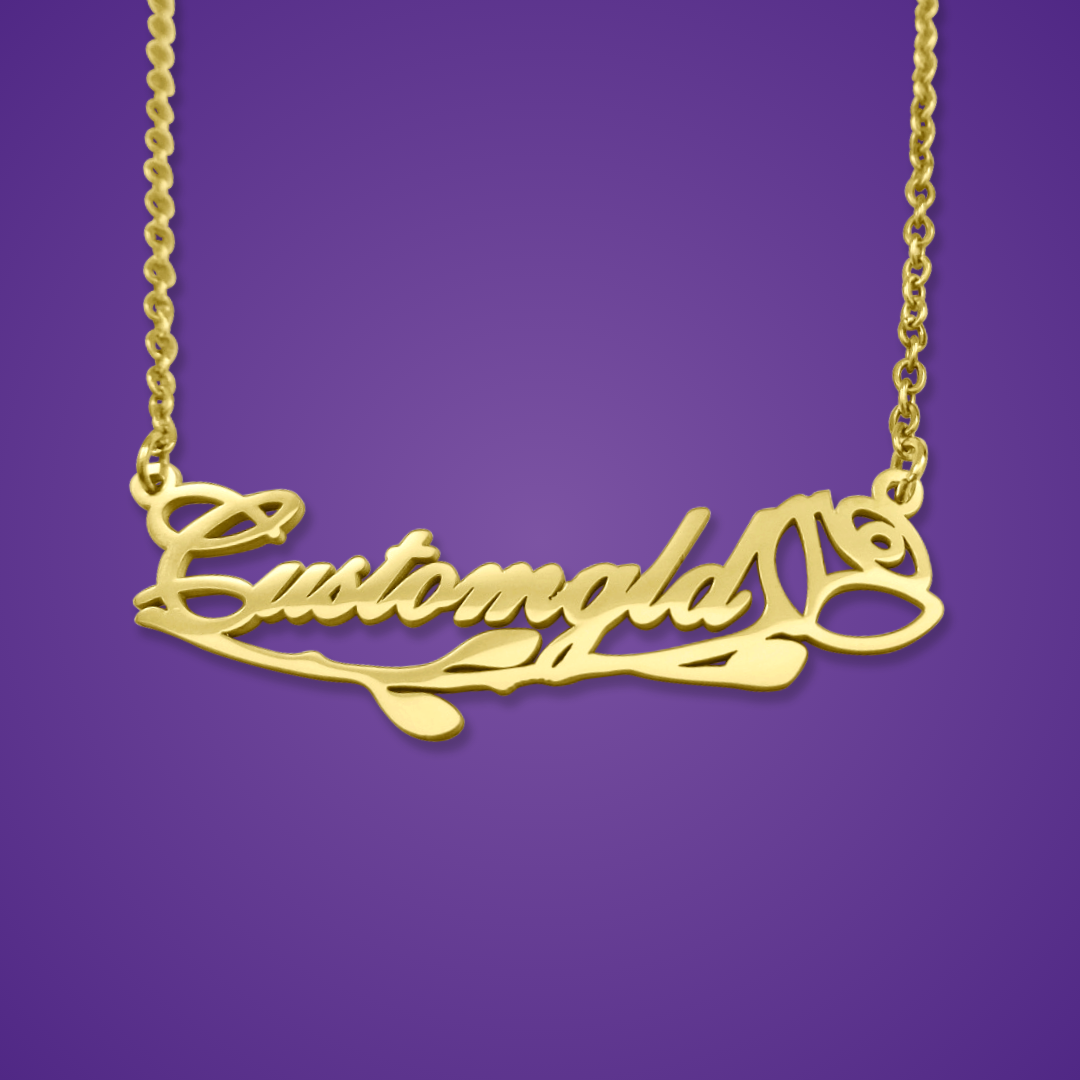 The Rosebud Underlined Name Necklace