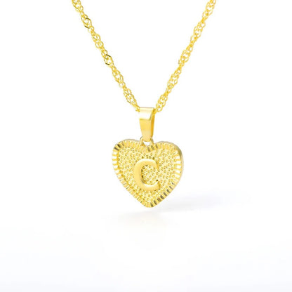 Heart initial necklace