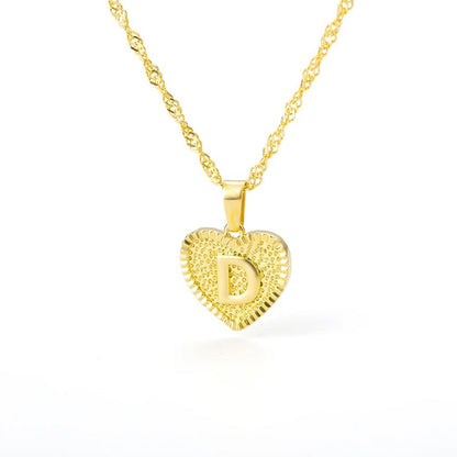 Heart initial necklace