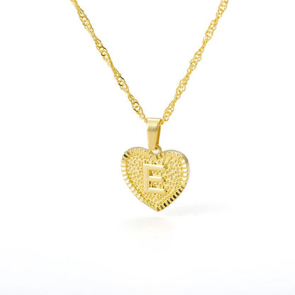 Heart initial necklace