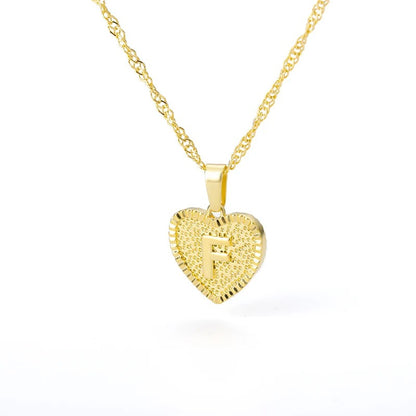 Heart initial necklace