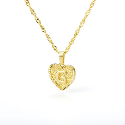 Heart initial necklace
