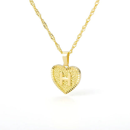Heart initial necklace