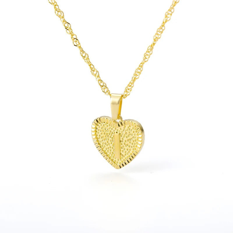 Heart initial necklace