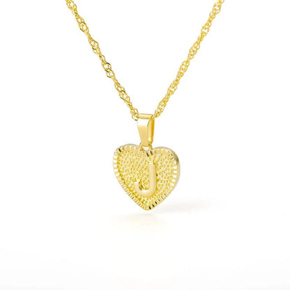 Heart initial necklace