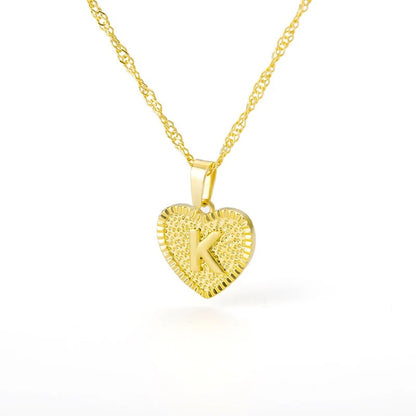 Heart initial necklace
