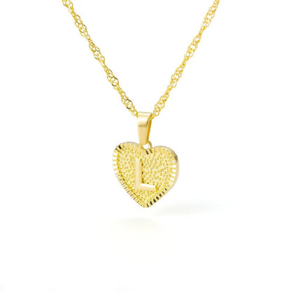 Heart initial necklace
