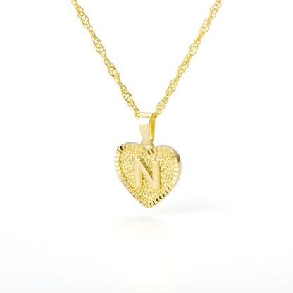 Heart initial necklace