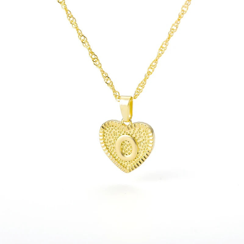 Heart initial necklace