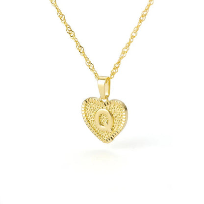 Heart initial necklace
