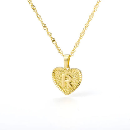 Heart initial necklace
