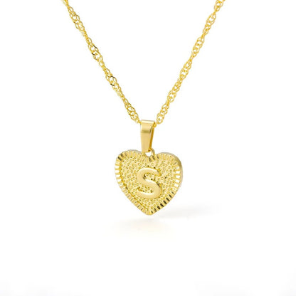 Heart initial necklace