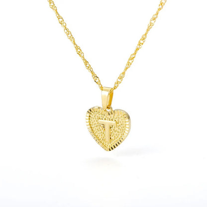 Heart initial necklace