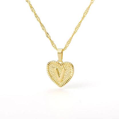 Heart initial necklace