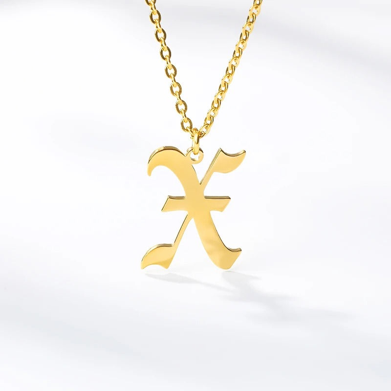 Grand victorian initial necklace