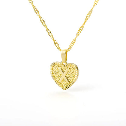 Heart initial necklace