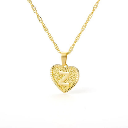 Heart initial necklace