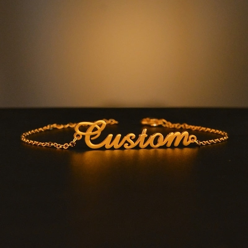 Custom name bracelet (15 fonts) is a custom jewelry item with fast reliable shipping