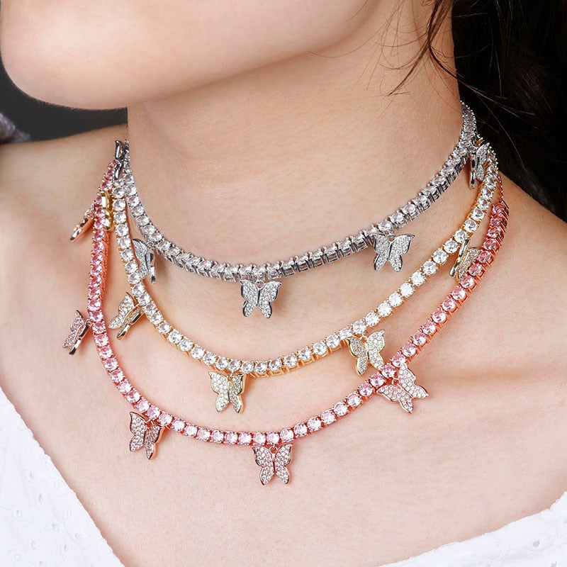 Butterfly tennis chain 4mm is a custom jewelry item with fast reliable shipping